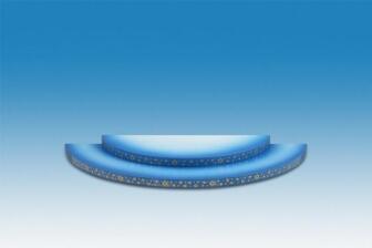 Holzsockel Engelwolke blau-wei&szlig; 2-stufig halbrund BxHxT 27x2x12cm