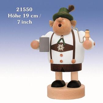 Räuchermann – fröhlicher Bayer mit Lederhose, Maßkrug und farbenfrohem Hut – BxHxT = 13 x 20 x 10 cm