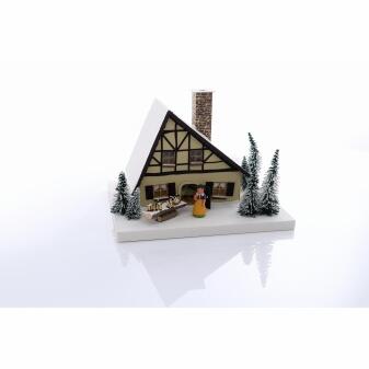 Lichterhaus – märchenhaftes Schneewittchenhaus mit Winterlandschaft – LxBxH ca. 29x24x20 cm