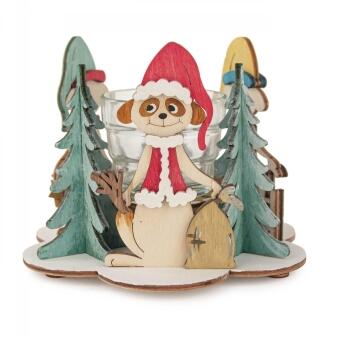 Bastelsatz Teelichthalter Erdmännchen BxHxT 25x16x1cm