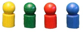 Holzspielzeug bunte Spielemännchen 80 Stck von Erzgebirgische Holzspielwaren Ebert, kleine