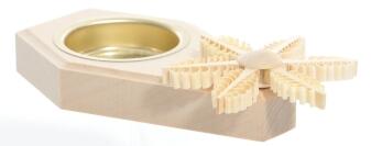 Tischschmuck - Teelichthalter mit Spanstern /auch für Stumpenkerzen - Ansicht 1 - Hergestellr im