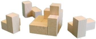Holzspielzeug - kniffliges Puzzle cube natur - BxHxT 5x5x5cm
