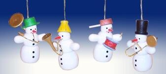 Baumbehang – fröhliches Schneemann-Quartett mit bunten Instrumenten, liebevoll gestaltet – BxHxT = 5