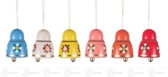 Baumschmuck Behang Glocke (6) Breite x Höhe x Tiefe 3,5 cmx5 cmx3,5 cm