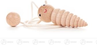 Spielzeug – fröhlicher Bücherwurm als Lesezeichen, naturfarben und liebevoll gestaltet – BxHxT = 2,5