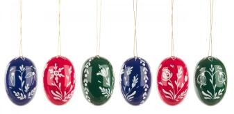 Ostereier groß mit weißen Blumen (6) H=5,5cm