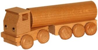 Holzspielzeug naturbelassener Tanklastzug von Erzgebirgische Holzspielwaren Ebert aus dem