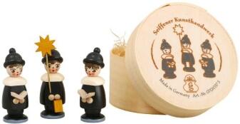 Spandose – detailreiche Kurrendefiguren mit bunten Gewändern und Siebdruckdeckel, liebevoll