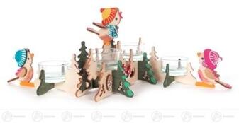 Ersatzteile & Bastelbedarf Bastelsatz Teelichthalter mit 3 Vögel Breite x Höhe x Tiefe 38 cmx15