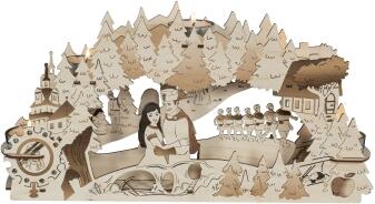 Lichterbogen – naturbelassener Motivleuchter mit Schneewittchen und Märchenszene – BxHxT 37 x 20 x