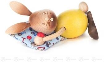 Ostern & Frühjahr Hase Stupsi Schlafmütze Höhe x Tiefe 6 cmx13 cm