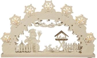 Schwibbogen – Schneemann – elektrisch beleuchtet – BxHxT ca. 52 x 32 x 4,5 cm