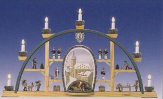 Schwibbogen Marienberg St. Marien Höhle braunes Bild BxHxT 70x40x5cm