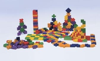 Holzspielzeug - toller Holzbaukasten QUO mit 108 Steinen - LxBxH 250x250x65mm