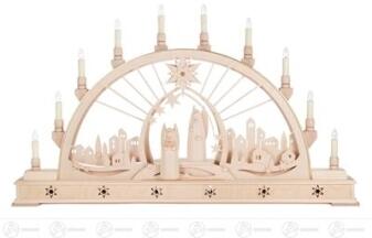 Schwibbogen mit Engeln, elektrisch beleuchtet Breite x Höhe x Tiefe 78 cmx46 cmx7,5 cm