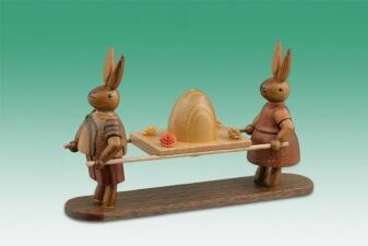 Osterdekoration Osterhasenpaar Eiertrage Höhe 7,5cm
