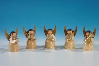 Miniatur – Engelbläserquintett mit Instrumenten naturfarben – Hx ca. 4,8 cm