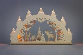 Schwibbogen – „Hirschfamilie“ mit Beleuchtung - BxHxT 52x32x4,5cm