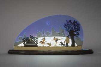 Motivleuchte – Eiszauber – LED-beleuchtet – Holz & Plexiglas – LxHxT ca. 47 x 22,2 x 8,2 cm