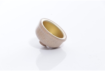 Zubehör – Teelichttülle mit 14-mm-Zapfen und Messingeinsatz, Naturholzoptik für Pyramiden – BxHxT