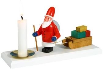 Kerzenhalter – Weihnachtsmann mit Schlitten – Höhe ca. 8 cm