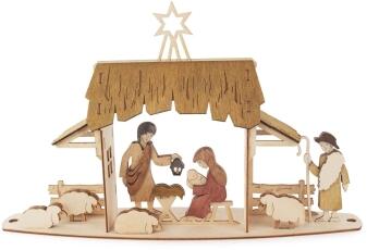 Bastelset Lichterbogen Motiv Krippe für Teelichte BxHxT 56x40x10cm