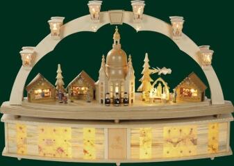 Fensterbank – elegante Holzdekoration mit integrierter Beleuchtung, naturfarben – BxHxT = 80 x 15 x 