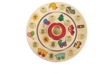 Geburtstagsringe – bunte Holzdekoration mit Metalltüllen – BxHxT 16 x 2 x 16 cm