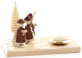 Kerzenhalter – Handgefertigt, 3 Kurrendesänger mit Gesangsbüchern, Stern und Laterne, 2 Ringelbäume 