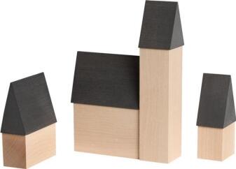 Miniatur Stadtszene – malerische Straßenszenerie mit Kirchen und Häusern, detailreich bemalt – BxHxT