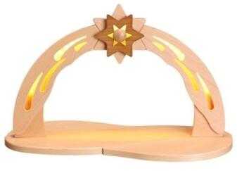 Schwibbogen - Leerbogen mit LED-Beleuchtung Natur - BxH 51x32cm