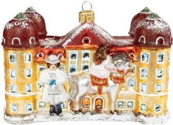 Christbaumschmuck – märchenhaftes Schloss Moritzburg mit Aschenbrödel mundgeblasen und handbemalt – 