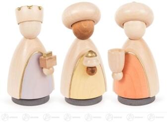 Krippenzubehör Heilige 3 Könige lasiert Höhe = 9,5cm