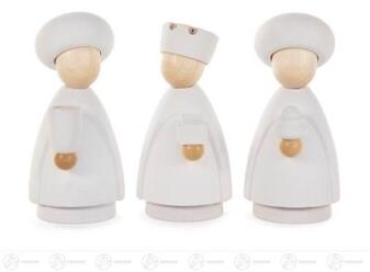 Krippen und Zubehör Heilige 3 Könige, modern natur/weiß Höhe ca 9 cm