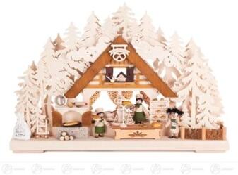 Schwibbogen Bäckerei klein, indirekt elektrisch beleuchtet Breite x Höhe x Tiefe 42,5 cmx30 cmx7 cm