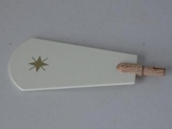 Ersatzteil Pyramidenflügel aus Holz in Weiß mit goldenem Stern, passend für Modelle