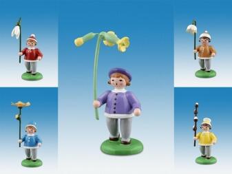 Holzfigur Frühlingsblumenkinder 5-tlg bunt Höhe 7cm
