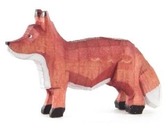 Reifentier – detailreicher, bunt gestalteter Fuchs stehend, traditionell – BxHxT = 4.5 x 4 x 1 cm