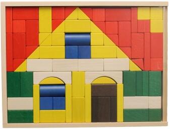 Holzspielzeug - kreativer Baukasten Haus - BxHxT 37,5x28,5x4,5cm