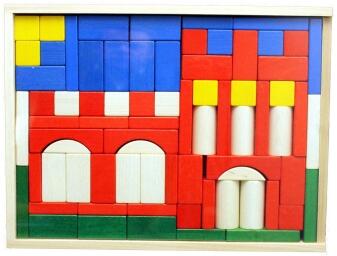 Holzspielzeug - kreativer Baukasten Burg - BxHxT 37,5x28,5x4,5cm