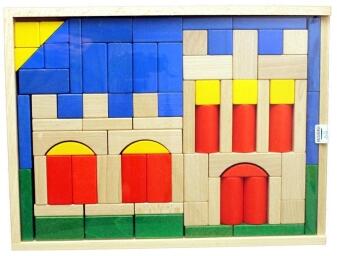 Holzspielzeug - Baukasten Burg - BxHxT 37,5x28,5x4,5cm