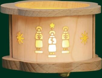 Teelichtlaterne – detailreich und stimmungsvoll mit Kurrendemotiven, naturfarben – BxHxT = 4 x 5,5 x