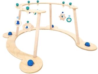 Lauflernwagen – mit liebevollem Schäfchen in fröhlichem Blau und Natur – BxHxT 73 x 39 x 71 cm