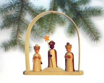 Baumbehang Sternsänger im Bogen natur Höhe=13cm