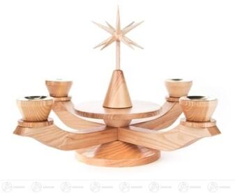 Adventsleuchter mit Stern, natur, für Kerzen d=22mm Breite x Höhe x Tiefe 25 cmx21 cmx25 cm
