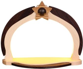 Schwibbogen - unbestückt mit elektrischer LED Beleuchtung naturbelassen - BxH 30x24cm