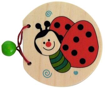 Holzspielzeug – fröhliches Bilderbuch mit bunten Frühlingsmotiven aus Buchenholz – BxHxT 10 x 9 x