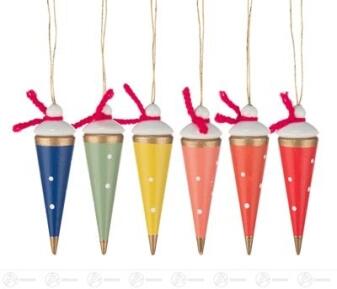 Ostern & Frühjahr Behang Zuckertüten (6) Höhe ca 6,5 cm