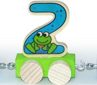 Holzdekoration – farbenfrohe Ziffer 2 mit tollem Tiermotiv – BxHxT 5x7x3 cm